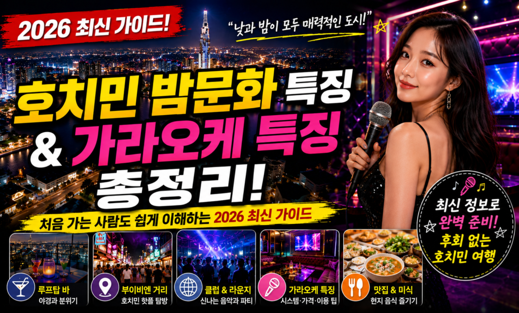 호치민 밤문화 특징과 가라오케 특징 총정리! 처음 가는 사람도 쉽게 이해하는 2026 최신 가이드
