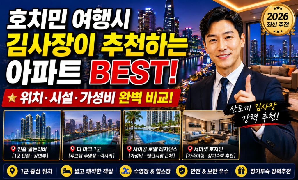 호치민 여행 시 호치민 산토끼 김사장이 추천하는 아파트 BEST 7 (2026 최신)