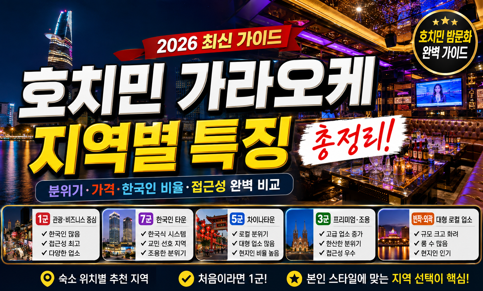 호치민 가라오케 지역별 특징 총정리｜2026 최신 가이드